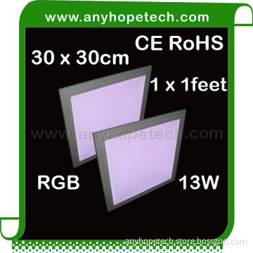 New design high bright 13w 1x1ft rgb led panel light